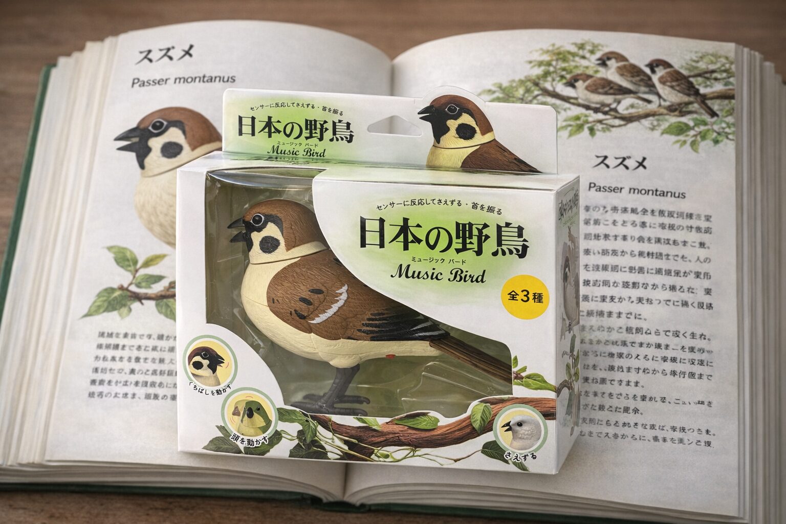 センサーに反応して動く！音が鳴る！「日本の野鳥┃music bird